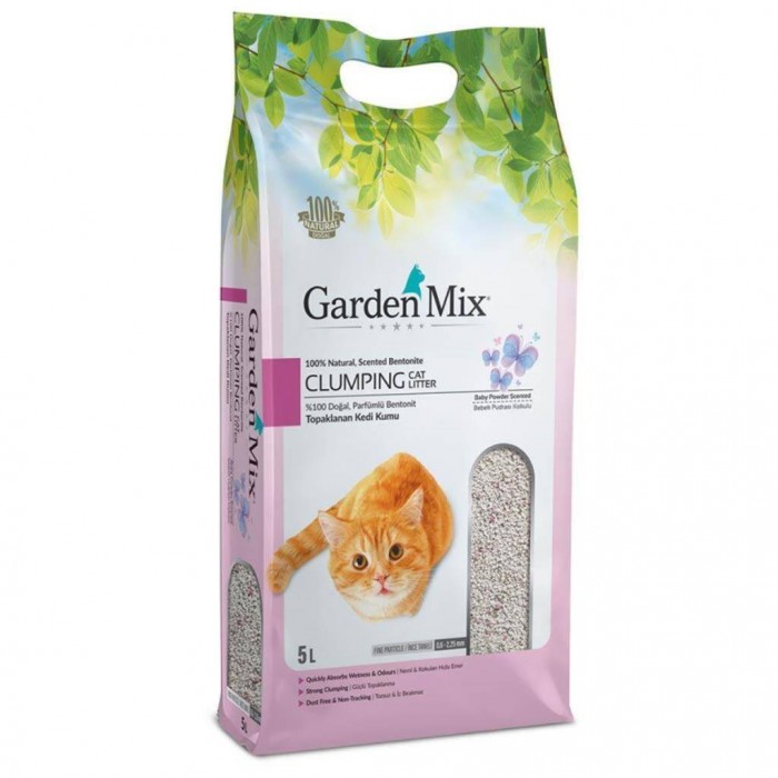 Garden Mix Bebek Pudralı Kedi Kumu 5 Lt.